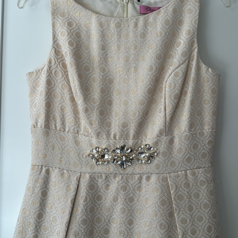 Eliza J Jacquard Sleeveless Fit and Flare Dress